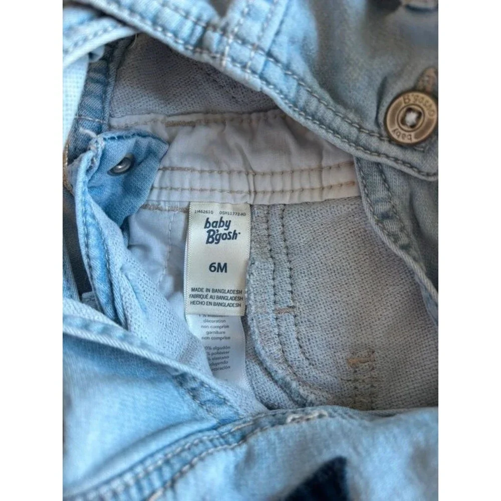 Baby B'gosh Light Wash Denim Overalls Size 6M